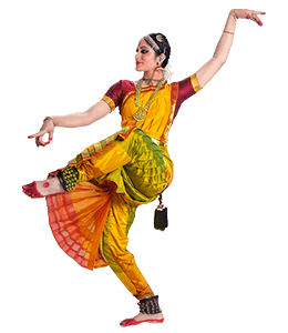 Indian Traditional Bharatanatyam in Yellow Saree