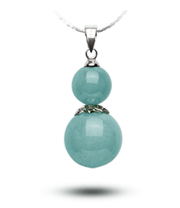 Jade beads pendant with silver chain