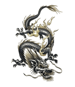 Dark colored Japanese dragon