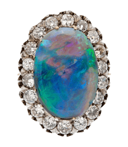 Jewelry with opal and diamonds