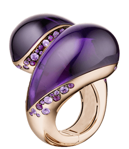 Large sensual amethyst engagement ring