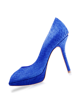 Leather blue high heel footwear