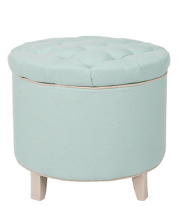 Light blue-gray colored round foot stool