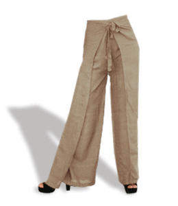 Light brown color cotton fabric ladies trouser