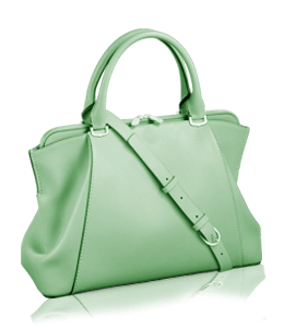 Light green color handbag for ladies