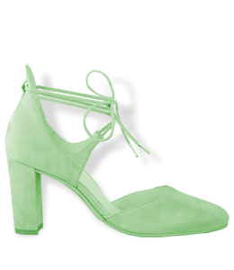 Light green color high heel footwear