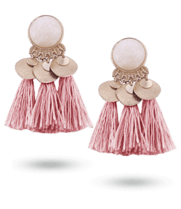 Light pink thread fashion earrings for women