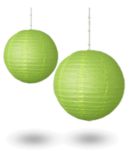 Lime green color paper balloon for light decoration