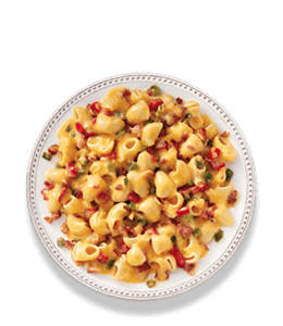 Macaroni and Cheese color hex code is #FFB97B