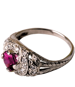 Magenta purple gem wedding ring