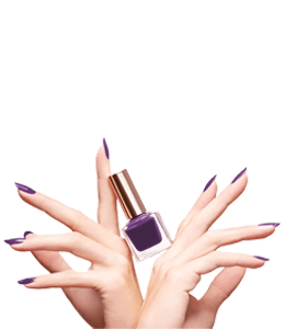 Manicure and purple nail paint