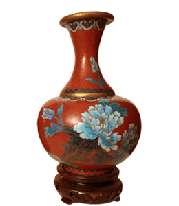 Maroon color printed ceramic vase