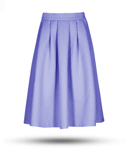 Mauve color pleated knee length skirt