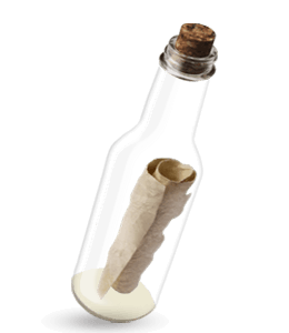 Message in a glass bottle
