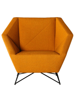 modern and trendy chair with orange fabric