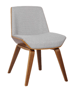 Modern chair with gray fabric upholstery