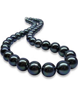 Necklace of blue-black spinels