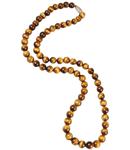 Necklace of tiger's eye gemstones