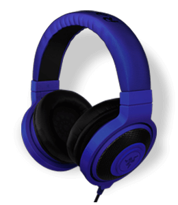 Neon blue headphone for games