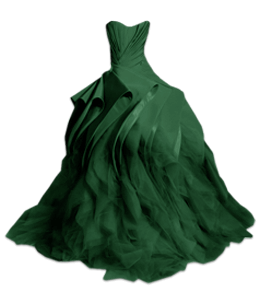 Off shoulder designer dark green color party dress