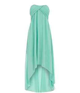 Off-shoulder green gown