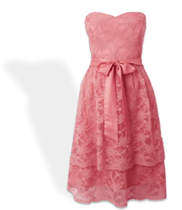 Off-shoulder pink color knee length dress