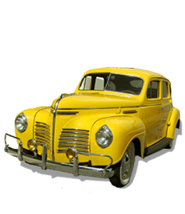 Old classic yellow car
