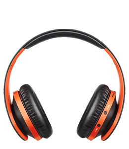 Orange and black headset