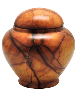 Orange and black urn or pottery