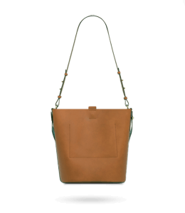 Orange-brown color leather sling bag