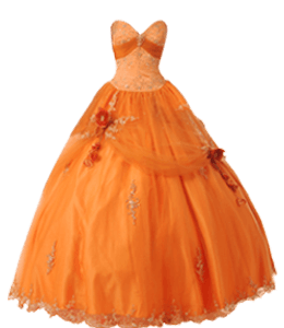 Orange color elegant gown