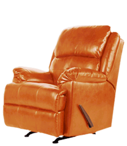 Orange color shiny recliner