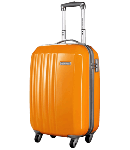 Orange hard case suitcase