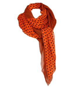Orange polka dot scarf