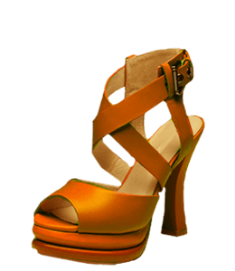Orange tan color high heel footwear