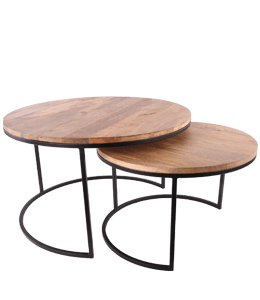 Pair of round coffee table
