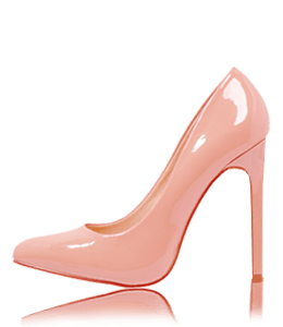 Peach color high heel footwear