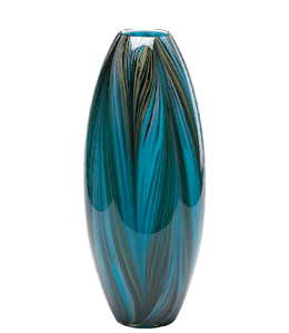 Peacock feather color bluegreen vase