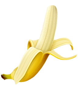 Peeled banana fruit
