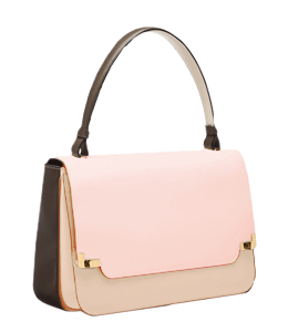 Pink and brown color ladies handbag