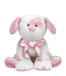 Pink and white color soft toy