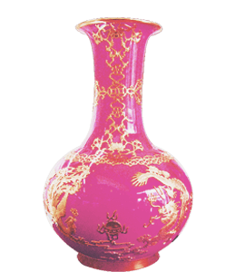 Pink color chinese vase