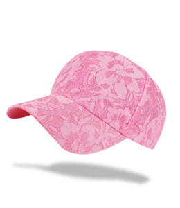 Pink color net fabric cap