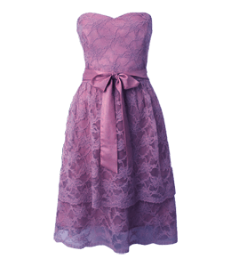 Pink color net fabric knee length dress