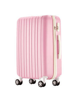 Pink color trolley suitcase