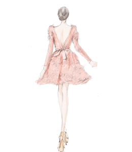 Pink fashion sketch