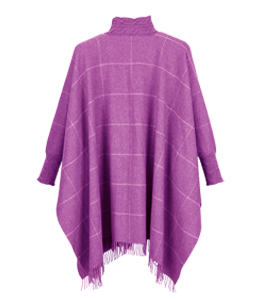 Pink mauve color poncho for girls