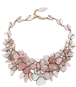 Pink pastel colors floral necklace