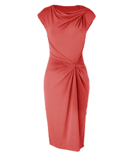 Pink-red knee length sleeveless dress