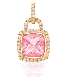 Pink stone gold pendant